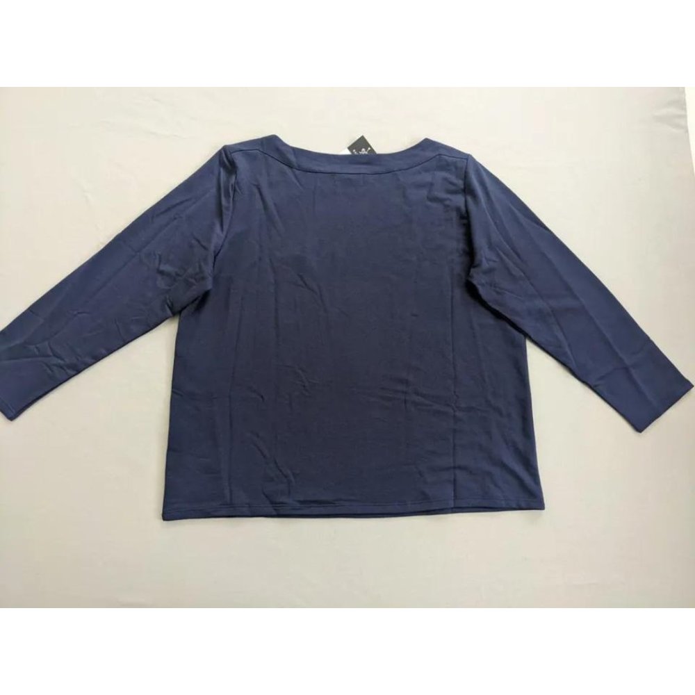 3 Rafaella Women Boatneck Tops Size XL Knit Long Sleeve Pink Navy White Lot NEW - Picture 7 of 15